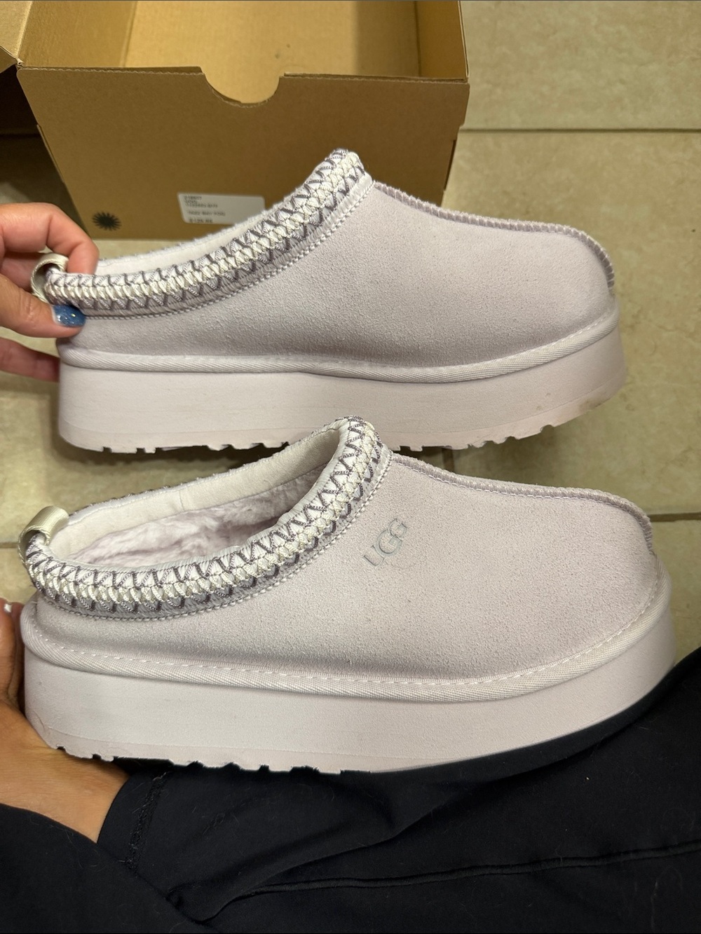 UGG Women's Slip-On Suede Slippers in Light Lilac - Picture 2 of 5